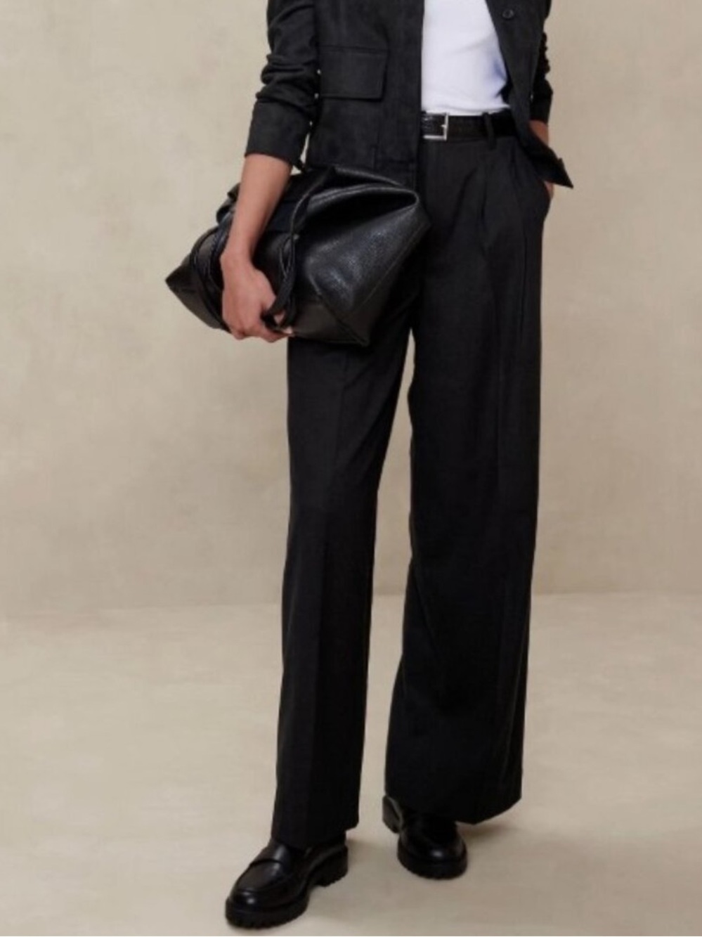 Banana Republic Factory Flannel Wide-leg Trousers- Size 2